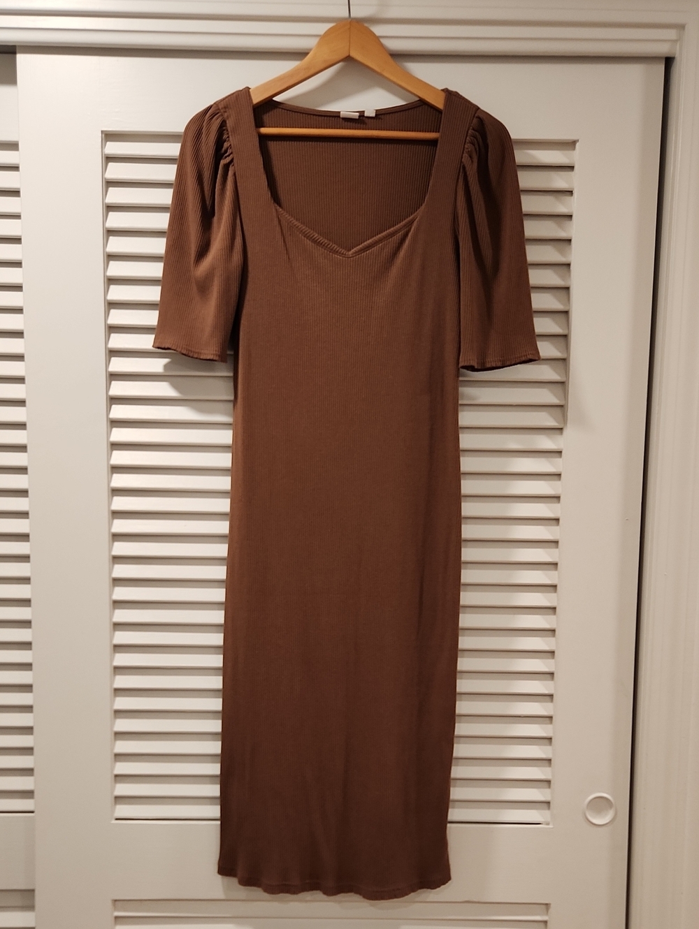 GAP Puff Sleeve Sweetheart Midi Dress Size L